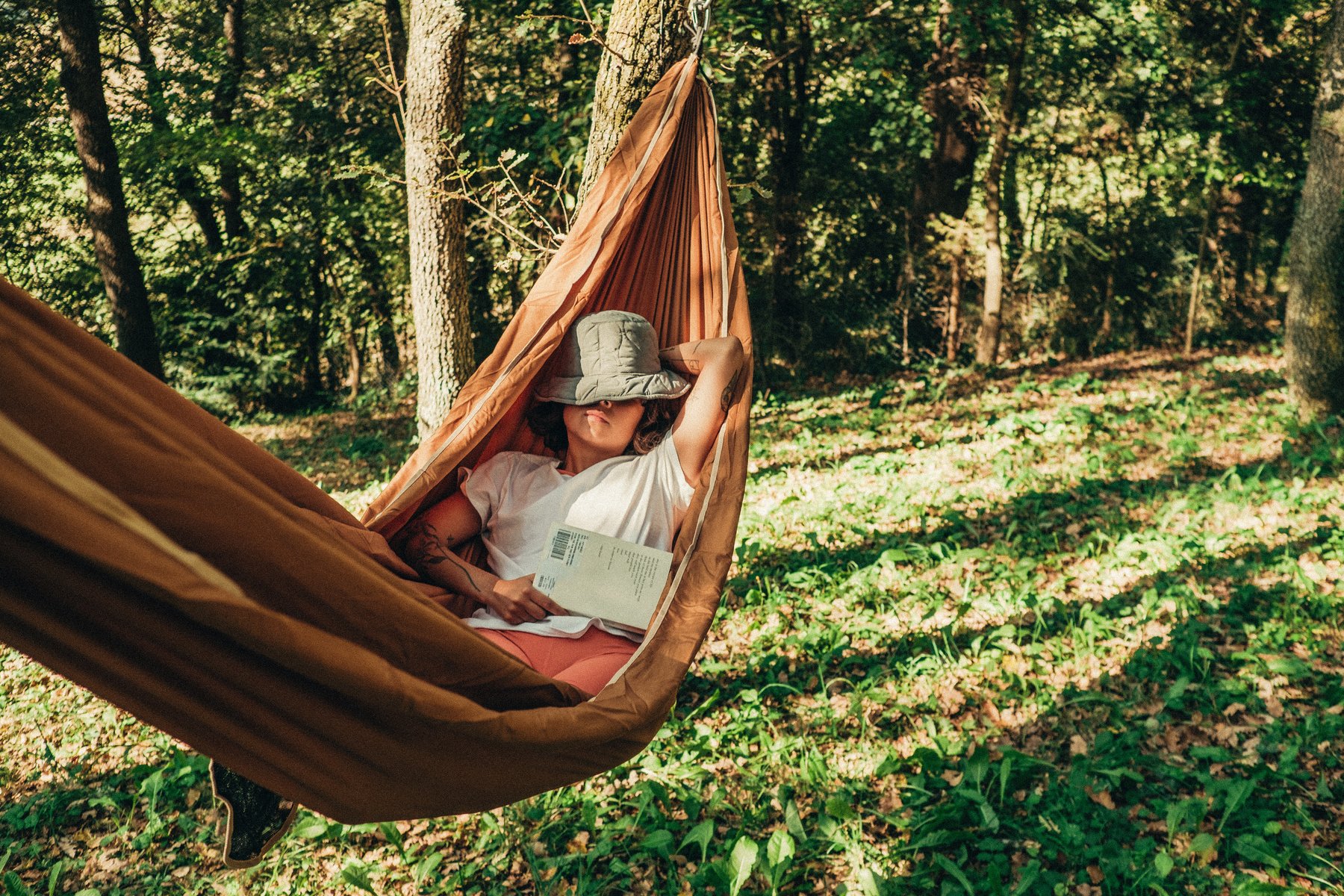 Woman Relaxing in Hammock